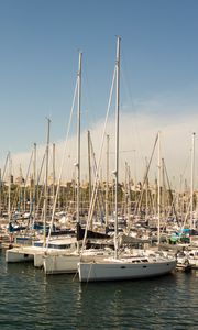 Preview wallpaper boats, masts, water, bay