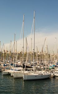Preview wallpaper boats, masts, water, bay