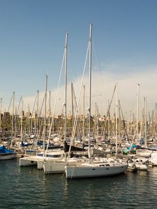 Preview wallpaper boats, masts, water, bay