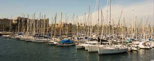 Preview wallpaper boats, masts, water, bay