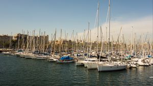 Preview wallpaper boats, masts, water, bay