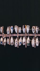 Preview wallpaper boats, pier, aerial view