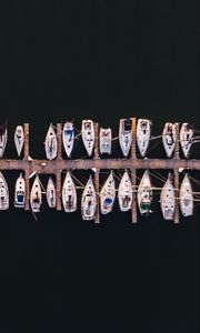 Preview wallpaper boats, pier, aerial view