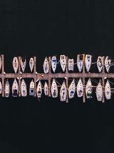 Preview wallpaper boats, pier, aerial view