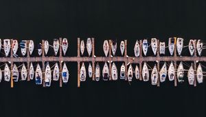 Preview wallpaper boats, pier, aerial view