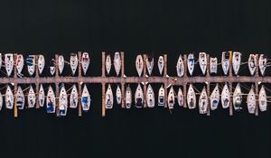 Preview wallpaper boats, pier, aerial view