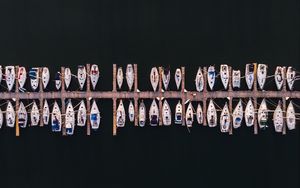 Preview wallpaper boats, pier, aerial view