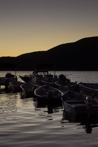 Preview wallpaper boats, pier, lake, dusk