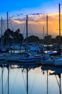 Preview wallpaper boats, pier, water, twilight