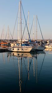 Preview wallpaper boats, pier, water, reflection