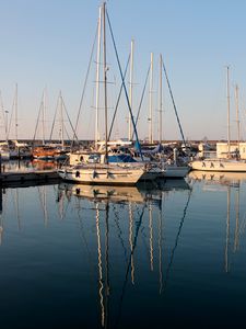 Preview wallpaper boats, pier, water, reflection