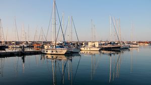 Preview wallpaper boats, pier, water, reflection