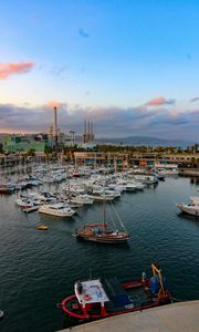 Preview wallpaper boats, port, pier, city