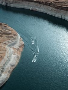 Preview wallpaper boats, river, shore, grand canyon