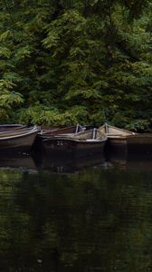 Preview wallpaper boats, river, trees, nature