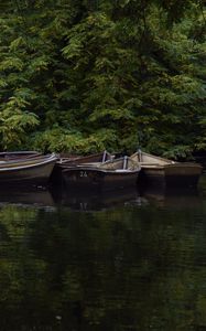 Preview wallpaper boats, river, trees, nature