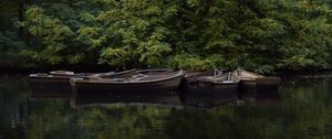 Preview wallpaper boats, river, trees, nature