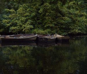 Preview wallpaper boats, river, trees, nature