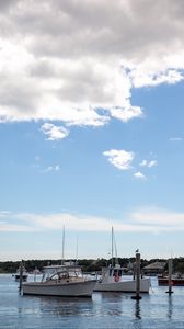 Preview wallpaper boats, sea, bay, masts