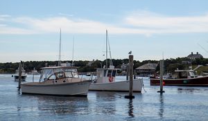 Preview wallpaper boats, sea, bay, masts