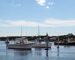 Preview wallpaper boats, sea, bay, masts