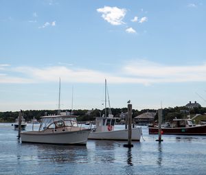 Preview wallpaper boats, sea, bay, masts