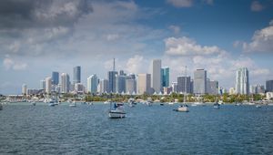 Preview wallpaper boats, sea, buildings, city