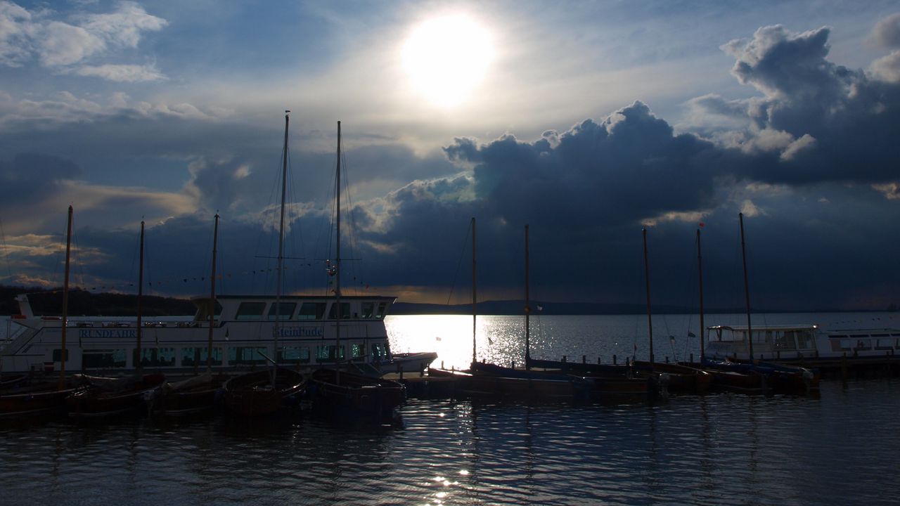 Wallpaper boats, sea, dawn, sky, clouds, sunrise