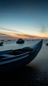 Preview wallpaper boats, sea, horizon, twilight