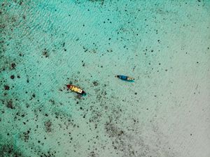 Preview wallpaper boats, water, aerial view