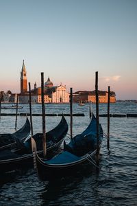 Preview wallpaper boats, water, buildings, twilight, venice