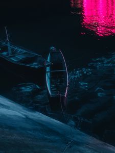 Preview wallpaper boats, water, night, dark, reflection