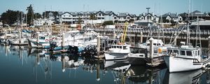 Preview wallpaper boats, water, reflection, pier