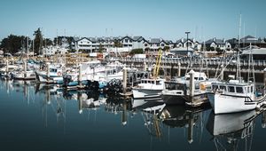 Preview wallpaper boats, water, reflection, pier