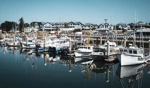 Preview wallpaper boats, water, reflection, pier