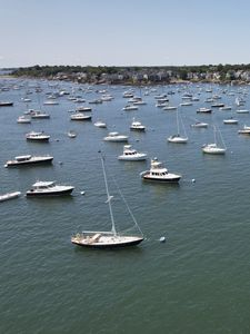 Preview wallpaper boats, water, sea, aerial view