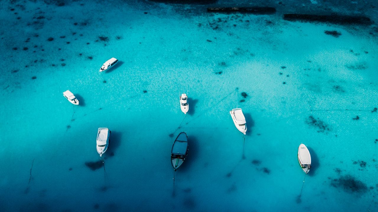 Wallpaper boats, yachts, aerial view, ocean