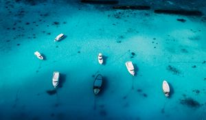 Preview wallpaper boats, yachts, aerial view, ocean