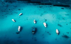 Preview wallpaper boats, yachts, aerial view, ocean