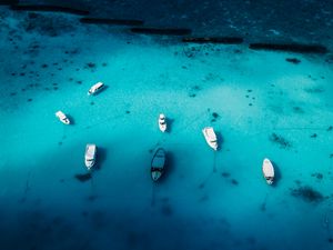 Preview wallpaper boats, yachts, aerial view, ocean