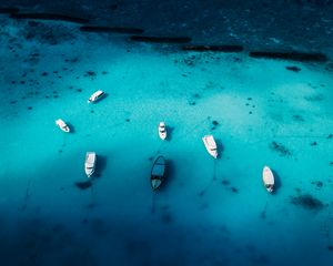 Preview wallpaper boats, yachts, aerial view, ocean