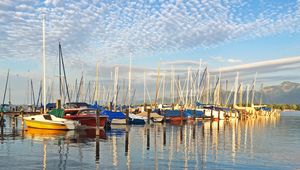 Preview wallpaper boats, yachts, masts, sea, bay