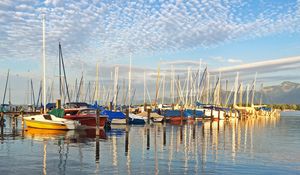 Preview wallpaper boats, yachts, masts, sea, bay