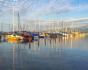 Preview wallpaper boats, yachts, masts, sea, bay