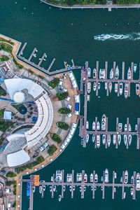Preview wallpaper boats, yachts, pier, sea, aerial view