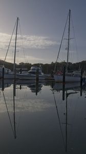 Preview wallpaper boats, yachts, water, lake, reflection, sun