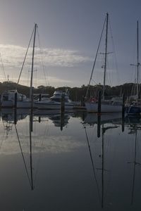 Preview wallpaper boats, yachts, water, lake, reflection, sun