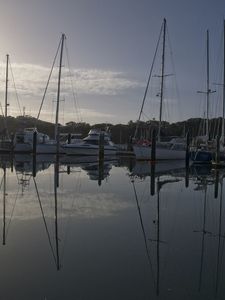 Preview wallpaper boats, yachts, water, lake, reflection, sun