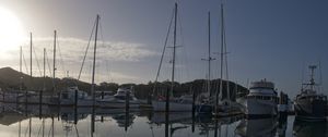 Preview wallpaper boats, yachts, water, lake, reflection, sun