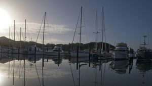 Preview wallpaper boats, yachts, water, lake, reflection, sun
